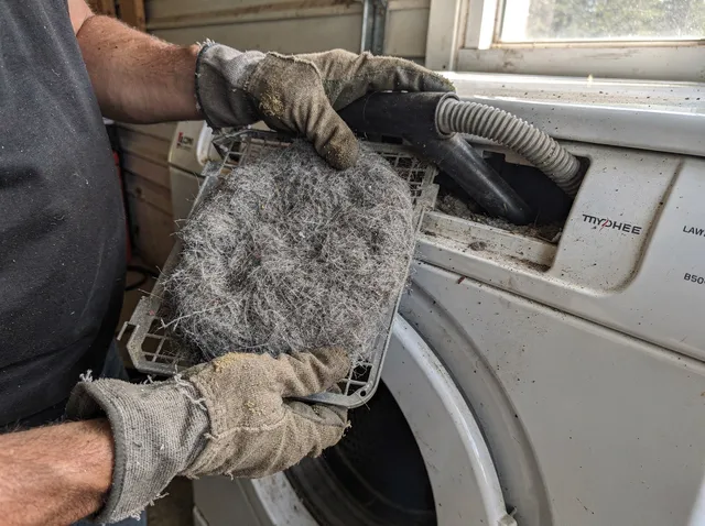 Cleaning Dryer Lint Trap in Hamden
